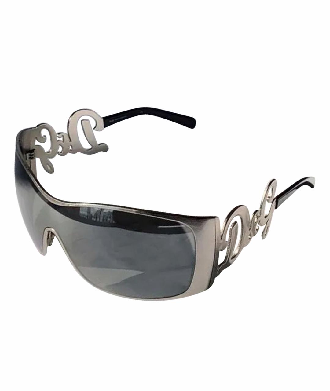 DOLCE&GABBANA Серебряные металлические солнцезащитные очки, фото 1