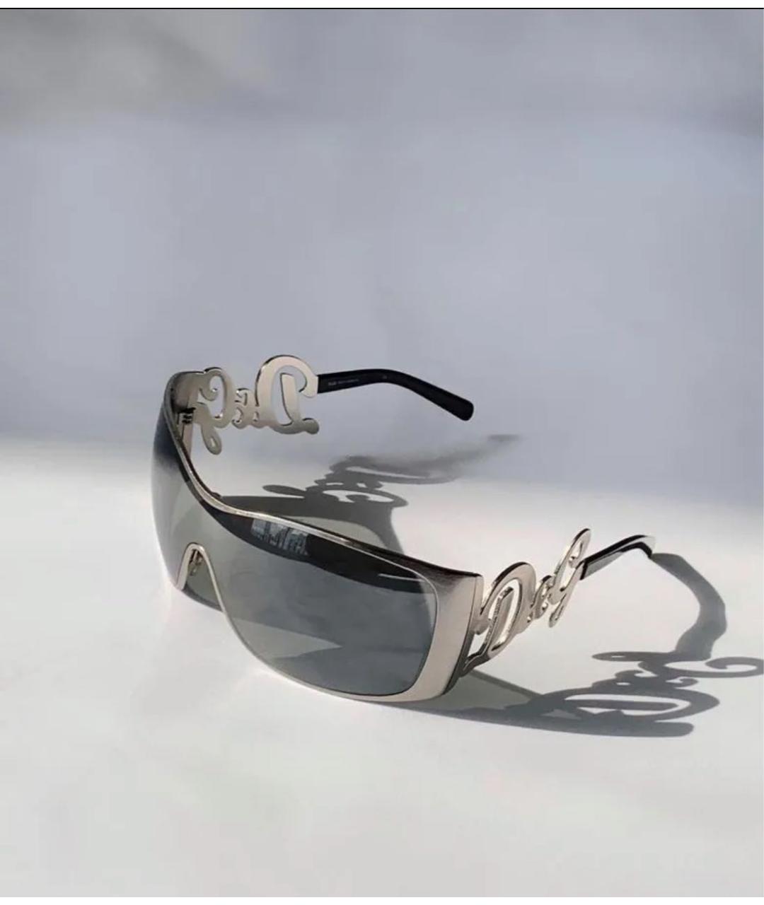 DOLCE&GABBANA Серебряные металлические солнцезащитные очки, фото 4