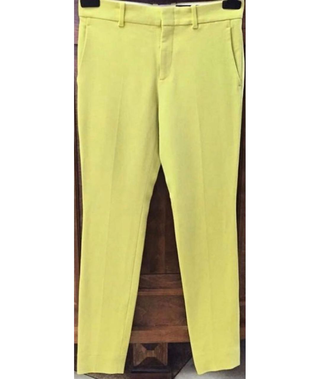 GUCCI Желтые полиэстеровые брюки узкие, фото 7