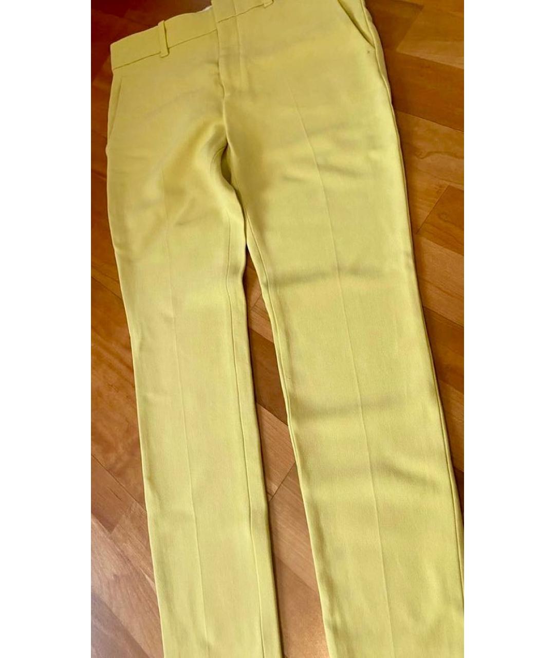 GUCCI Желтые полиэстеровые брюки узкие, фото 8