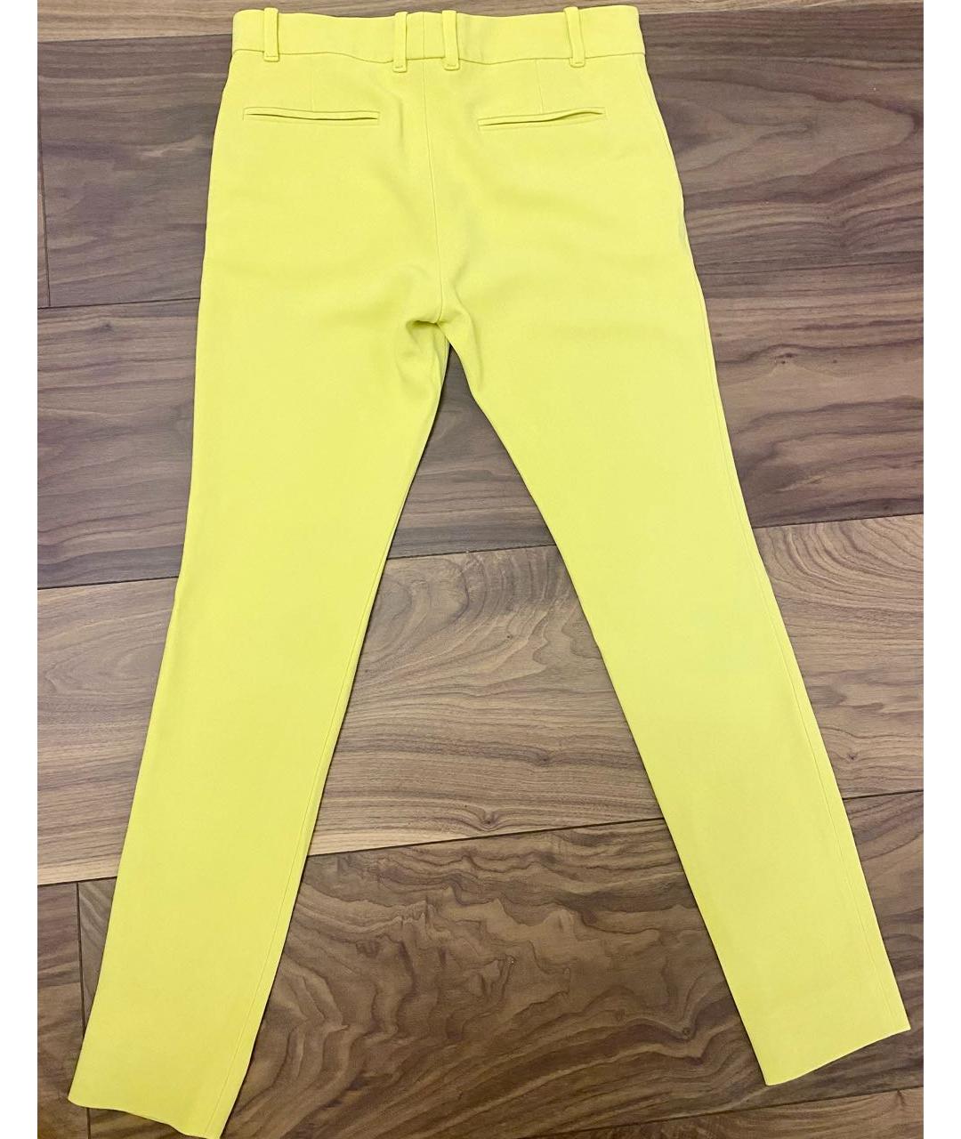 GUCCI Желтые полиэстеровые брюки узкие, фото 2