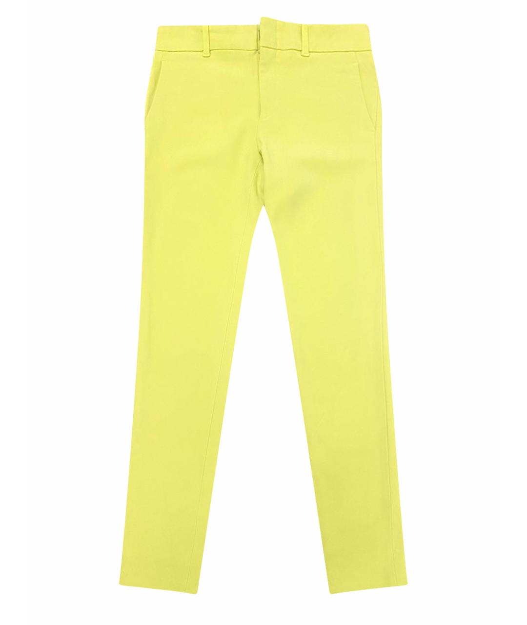 GUCCI Желтые полиэстеровые брюки узкие, фото 1