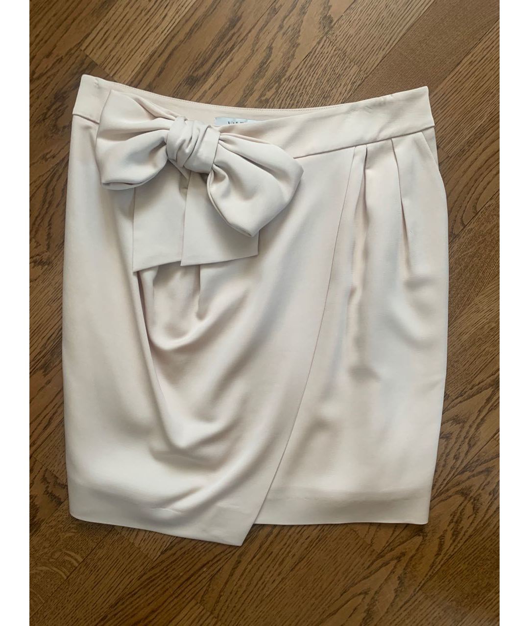 VALENTINO ROMA Бежевая шелковая юбка миди, фото 5