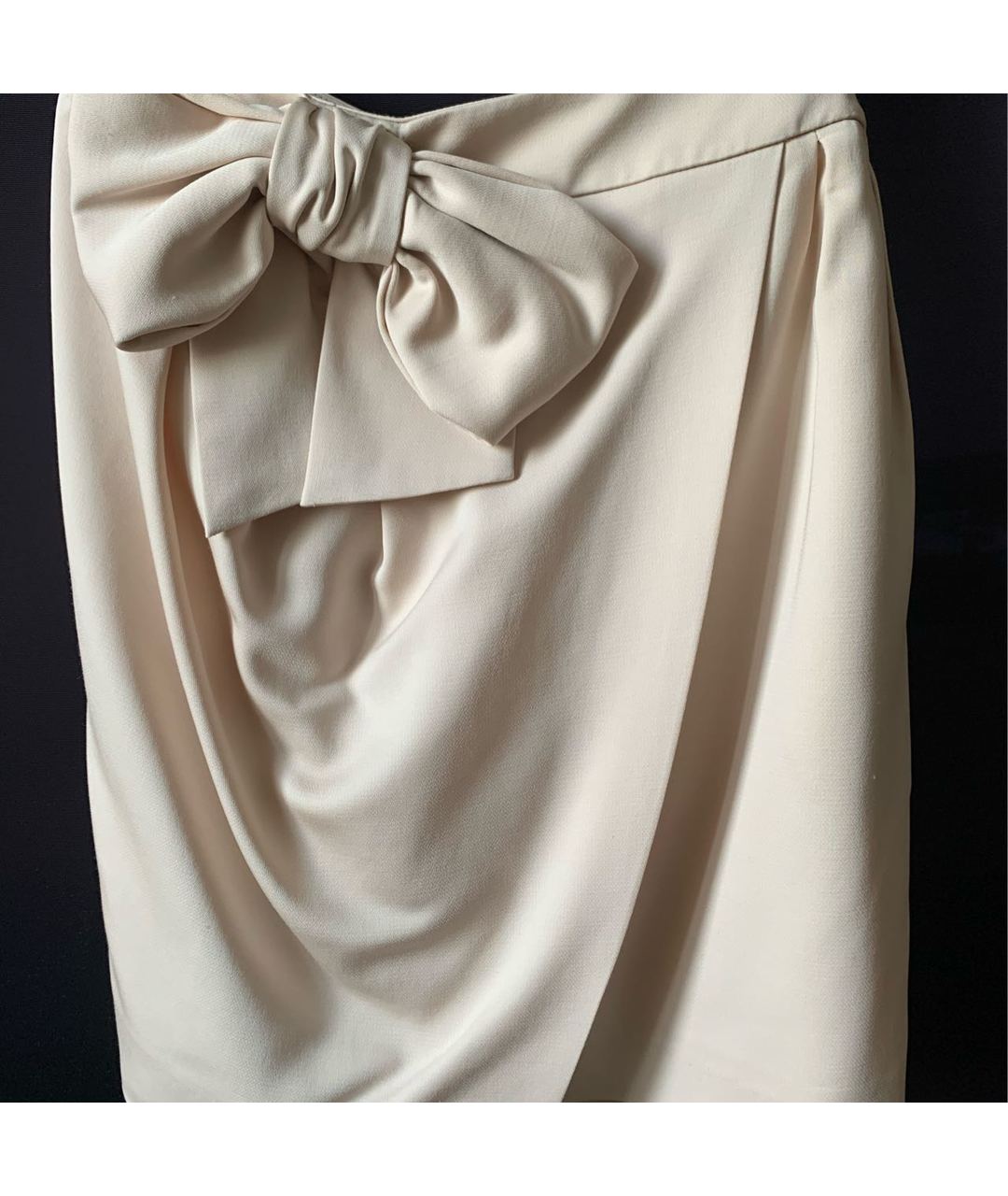 VALENTINO ROMA Бежевая шелковая юбка миди, фото 2