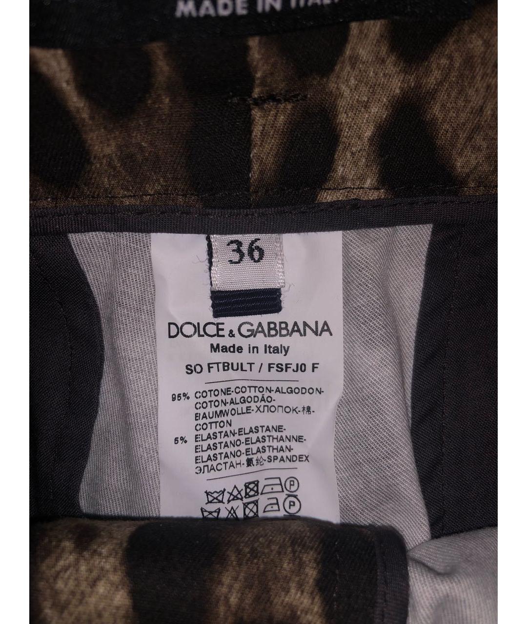 DOLCE&GABBANA Коричневые хлопко-эластановые шорты, фото 4