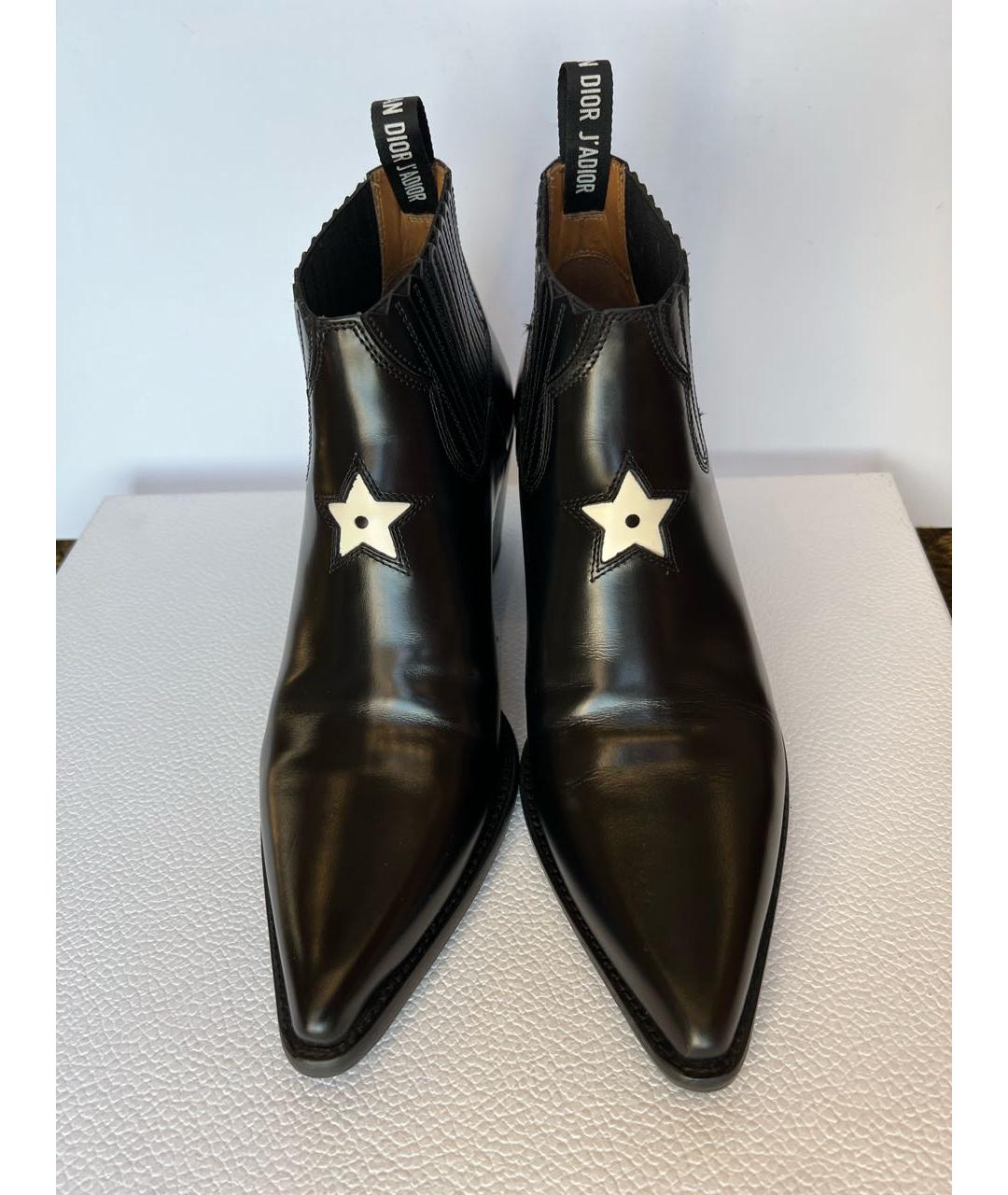 CHRISTIAN DIOR Черные кожаные ботильоны, фото 2