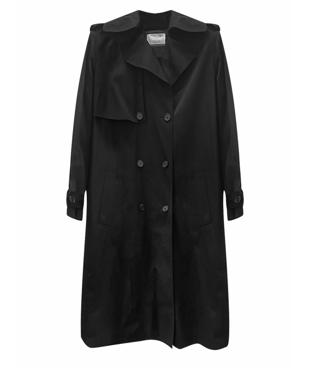 HUGO BOSS Черный хлопко-эластановый тренч/плащ, фото 1