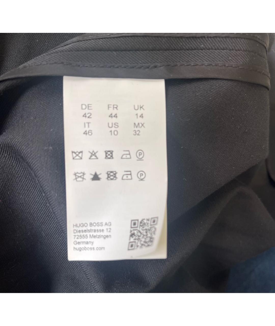 HUGO BOSS Черный хлопко-эластановый тренч/плащ, фото 6