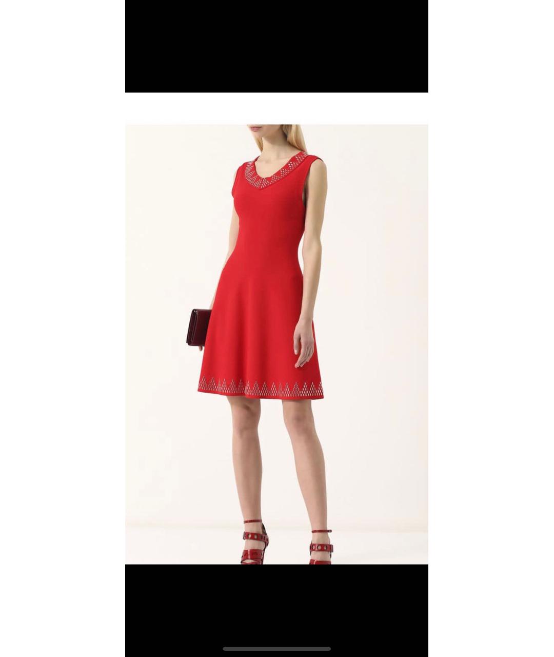 ALAIA Красное вискозное повседневное платье, фото 2