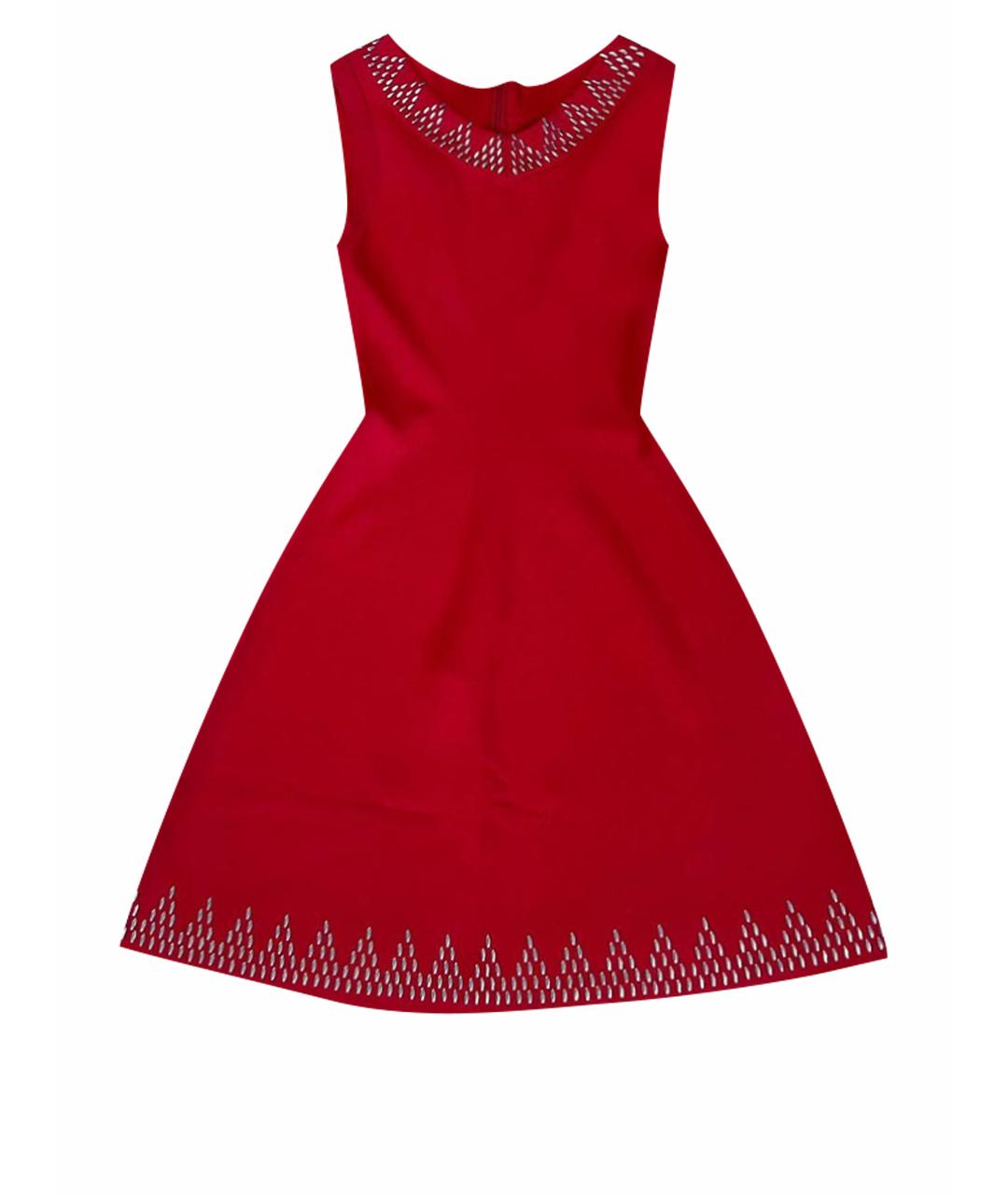 ALAIA Красное вискозное повседневное платье, фото 1