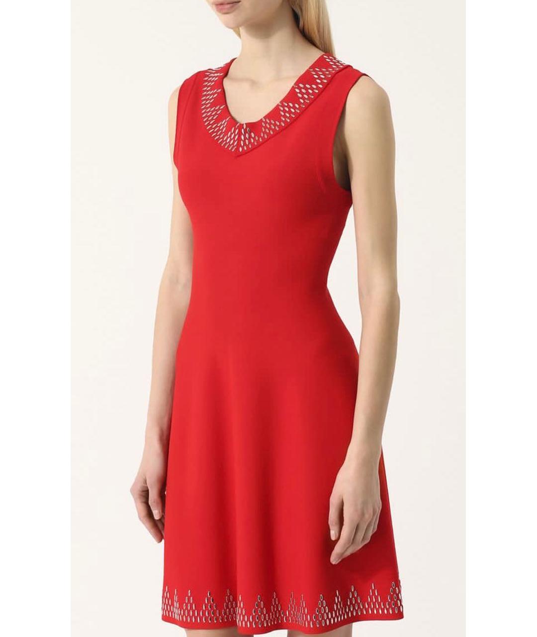 ALAIA Красное вискозное повседневное платье, фото 3