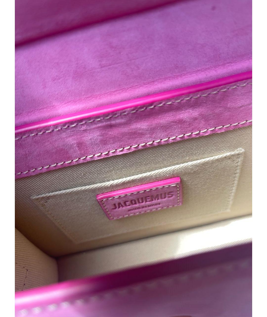 JACQUEMUS Розовая замшевая сумка через плечо, фото 4