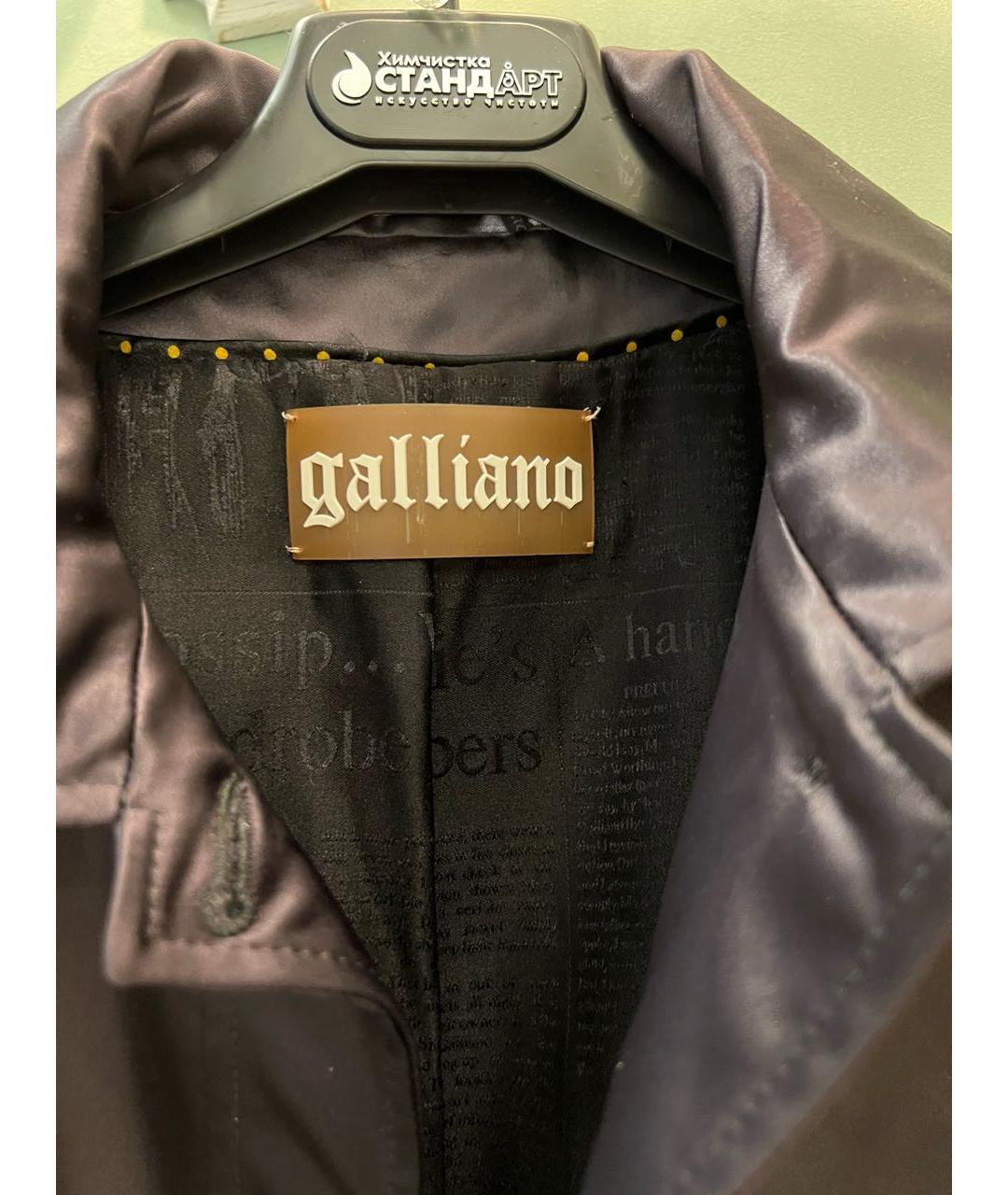JOHN GALLIANO VINTAGE Черный атласный жакет/пиджак, фото 3