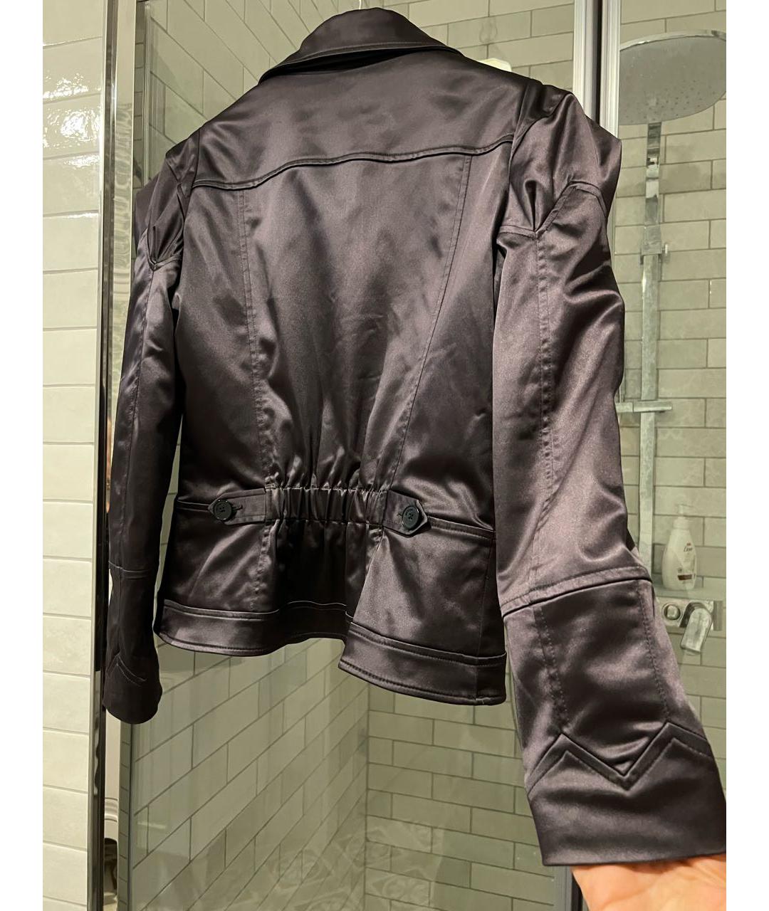 JOHN GALLIANO VINTAGE Черный атласный жакет/пиджак, фото 2