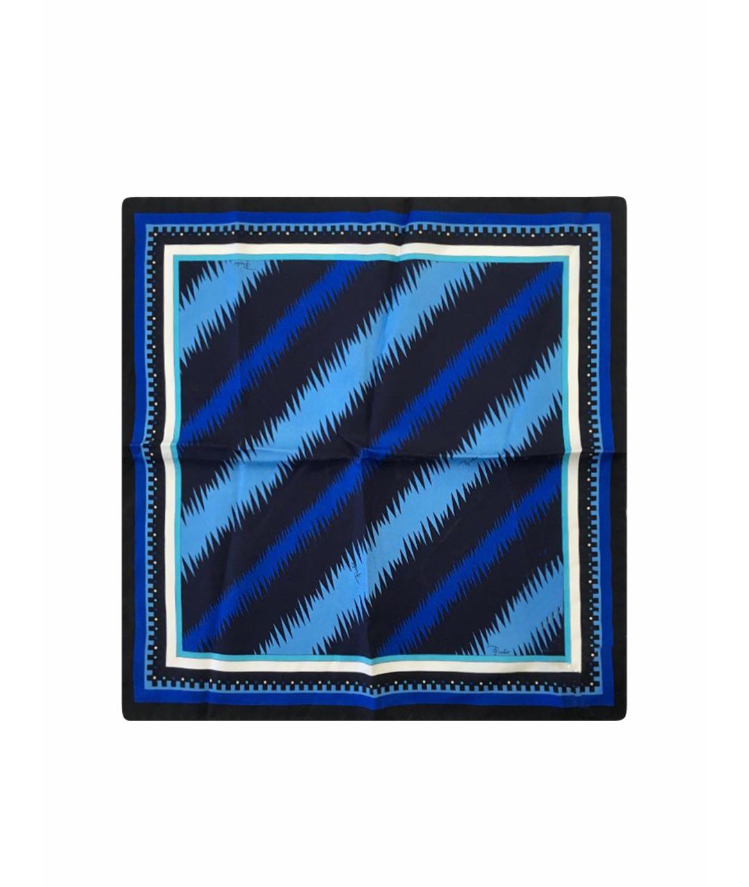 EMILIO PUCCI Синий шелковый платок, фото 1