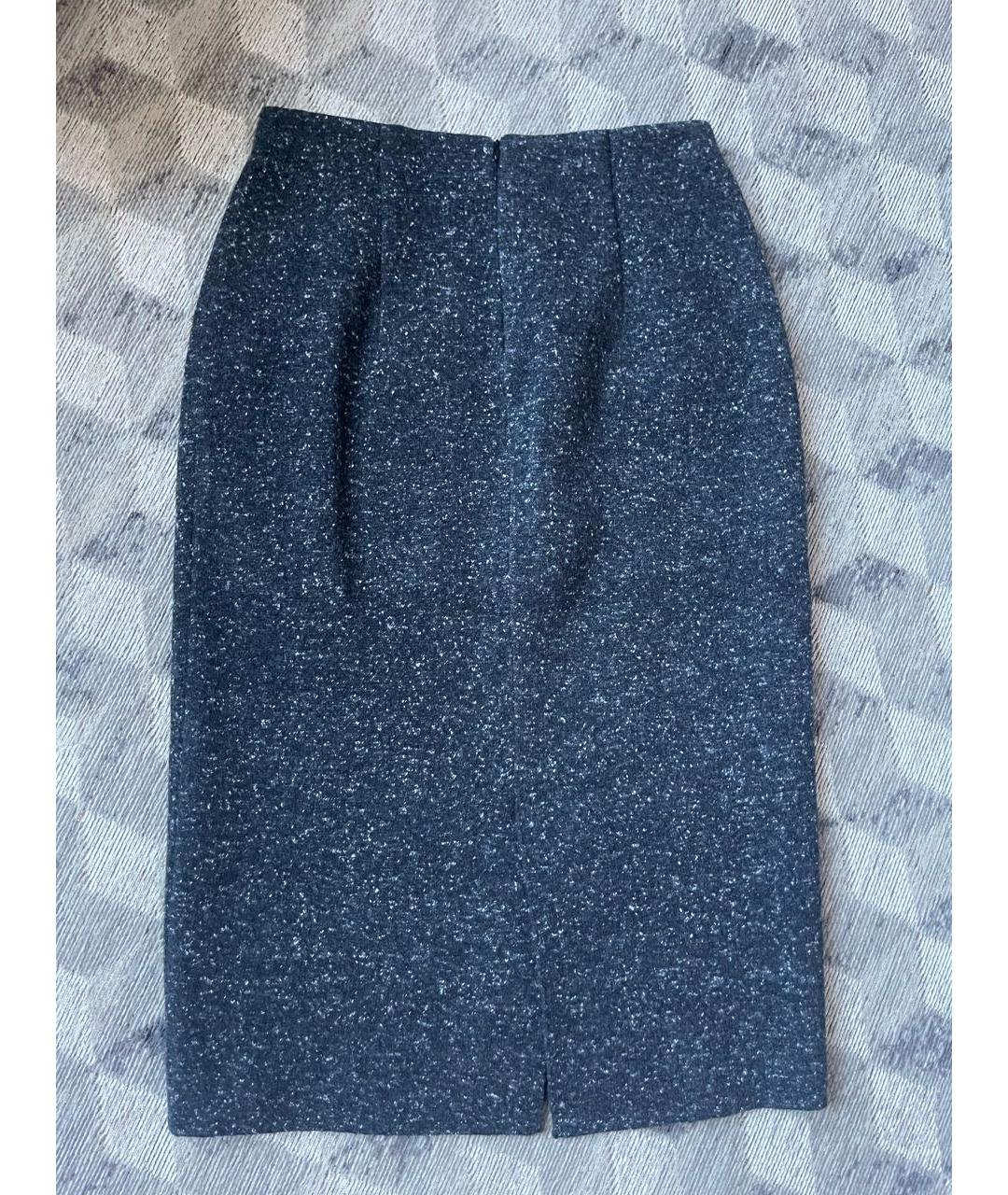 AGNONA Антрацитовая кашемировая юбка макси, фото 7
