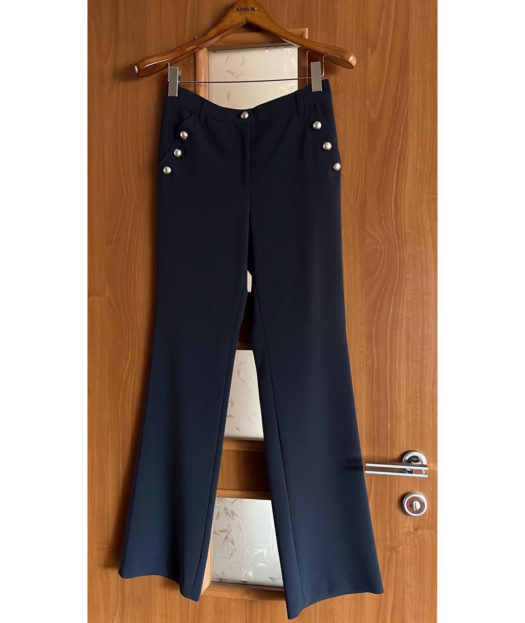 MARC CAIN Темно-синие полиэстеровые брюки узкие, фото 7