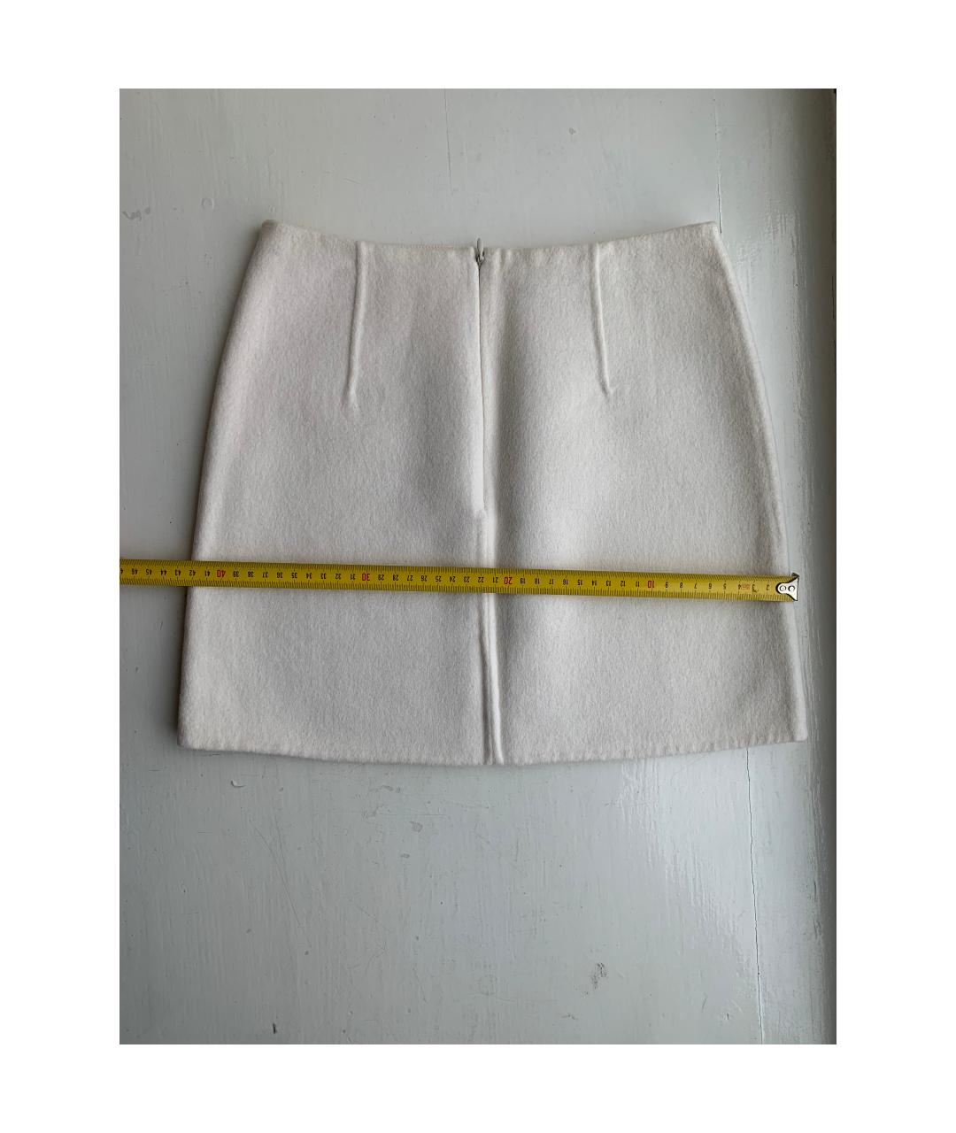 MICHAEL KORS Белая шерстяная юбка мини, фото 6
