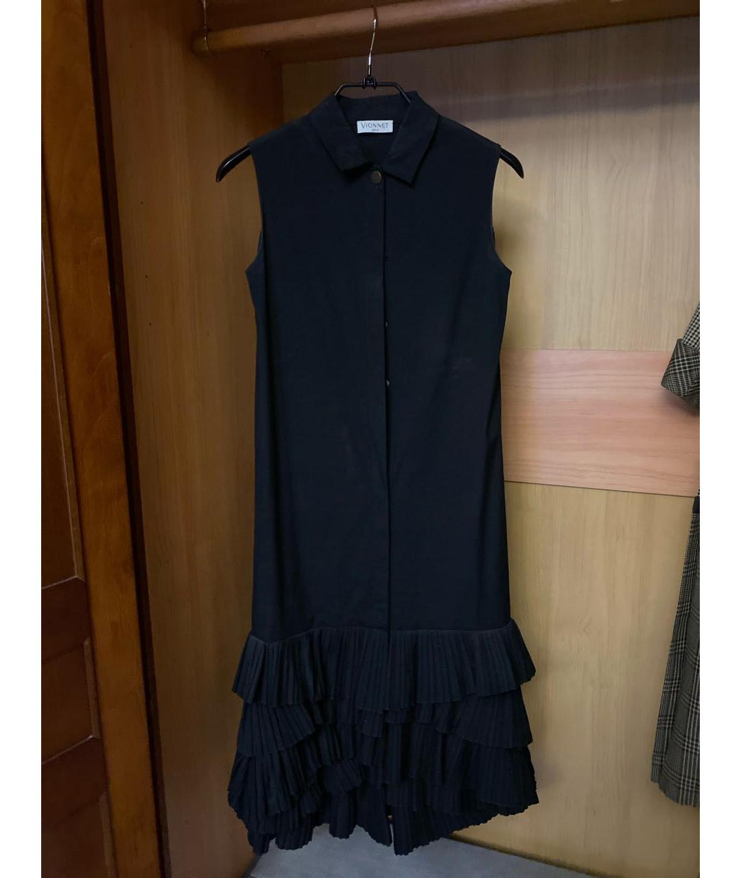 VIONNET Черное хлопковое коктейльное платье, фото 6