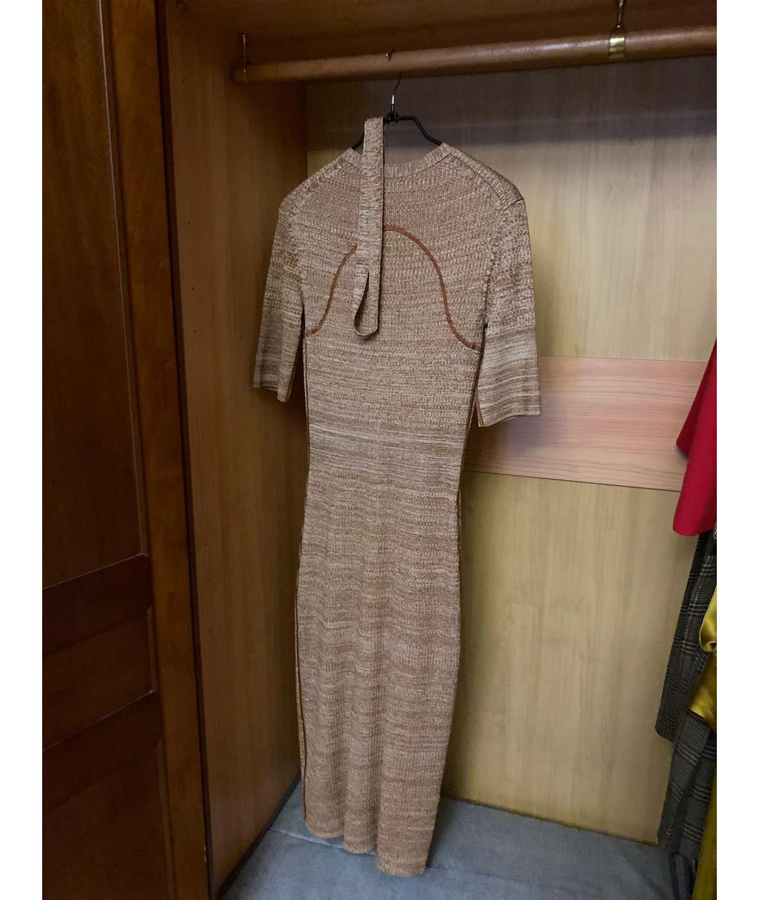 NINA RICCI Бежевое шерстяное повседневное платье, фото 2