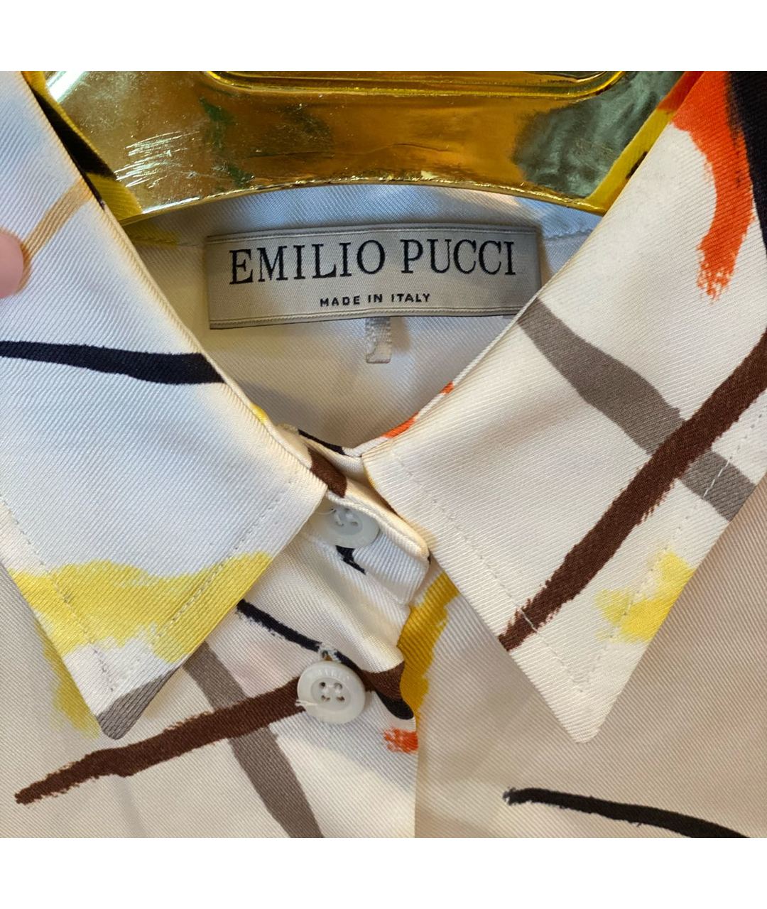 EMILIO PUCCI Белая шелковая рубашка, фото 3