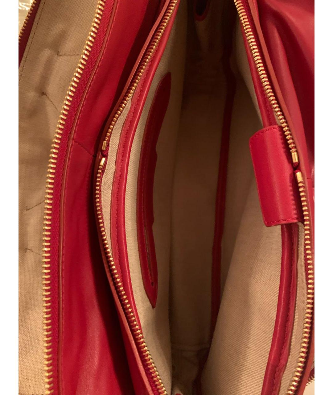 CELINE PRE-OWNED Красная кожаная сумка тоут, фото 6