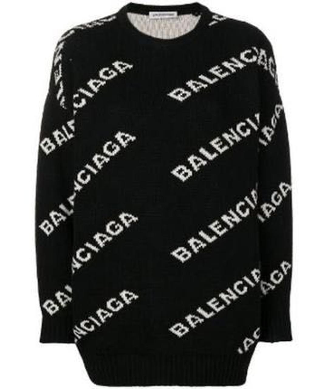 BALENCIAGA Черный шерстяной джемпер / свитер, фото 1