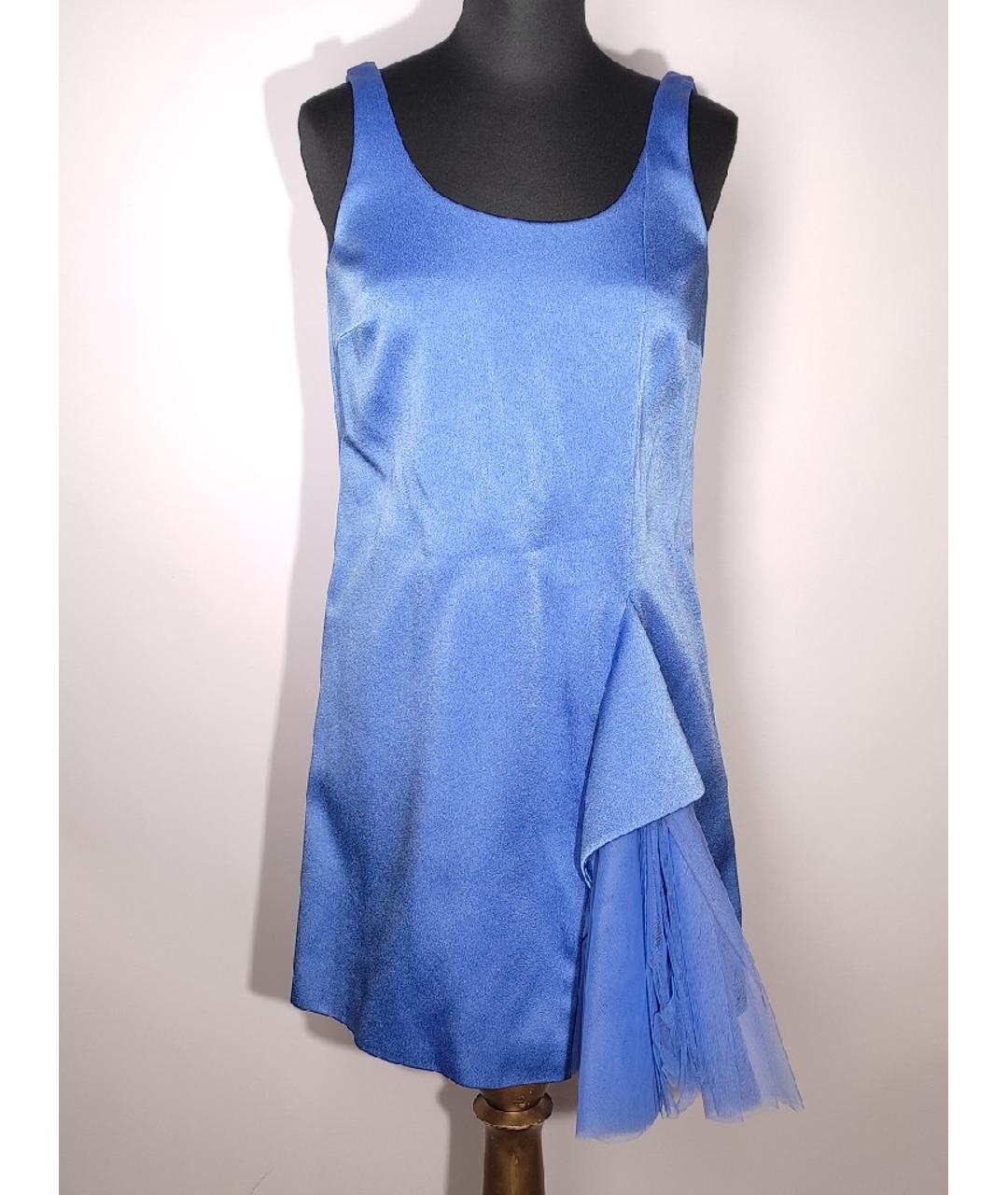 CHRISTOPHER KANE Голубое вискозное коктейльное платье, фото 8