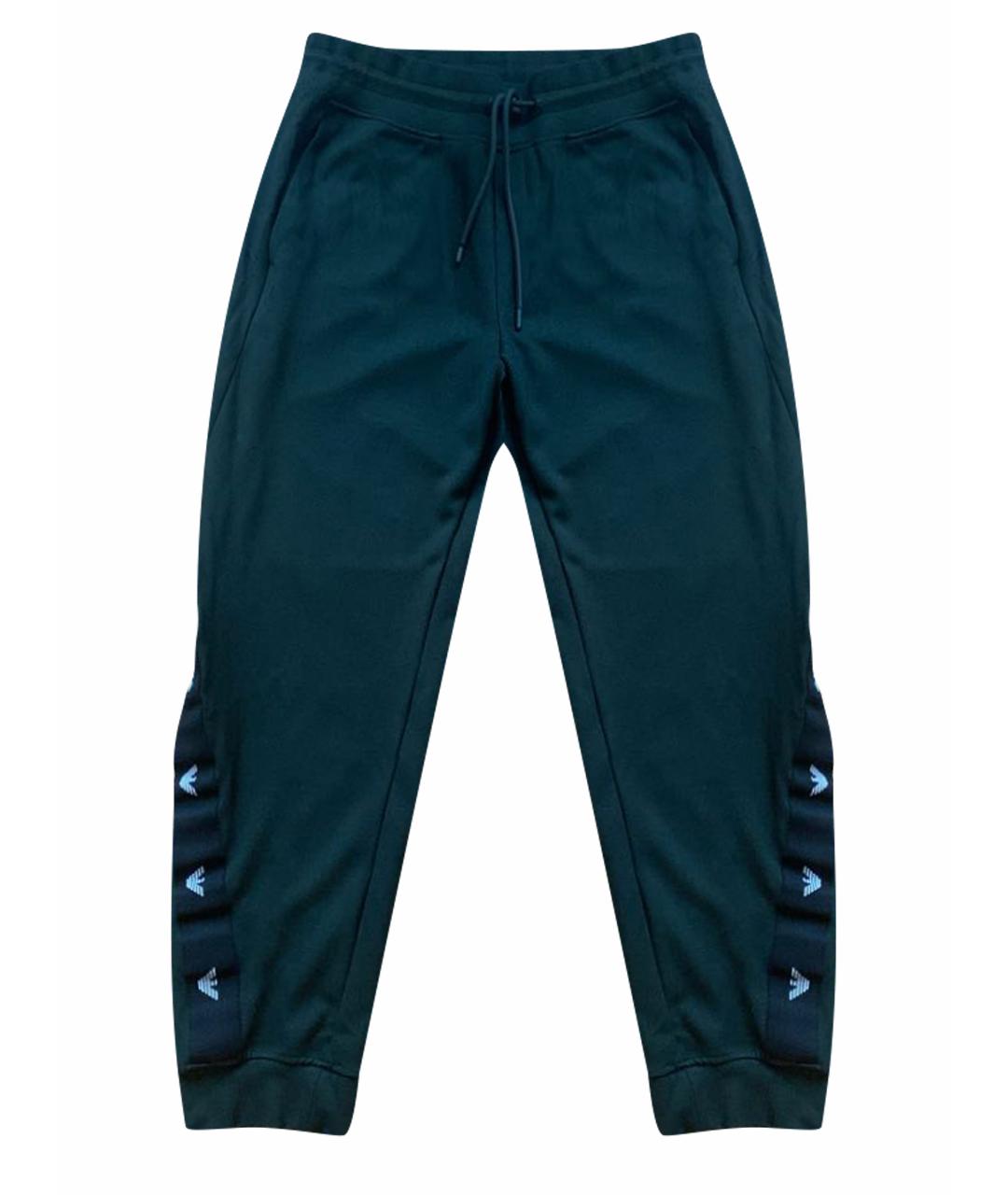 EMPORIO ARMANI Зеленые вискозные повседневные брюки, фото 1