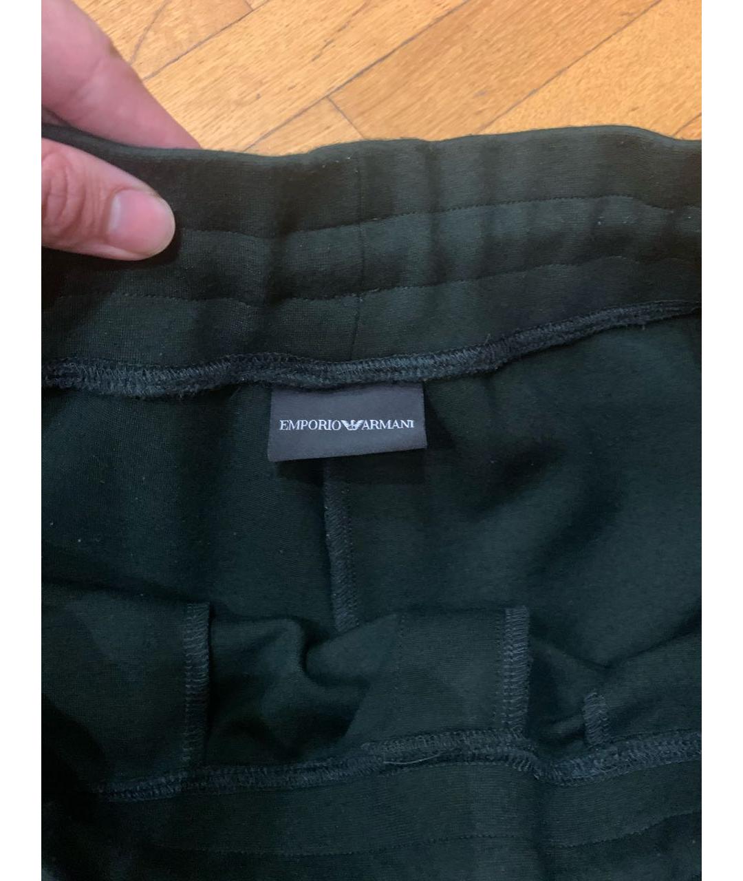 EMPORIO ARMANI Зеленые вискозные повседневные брюки, фото 3