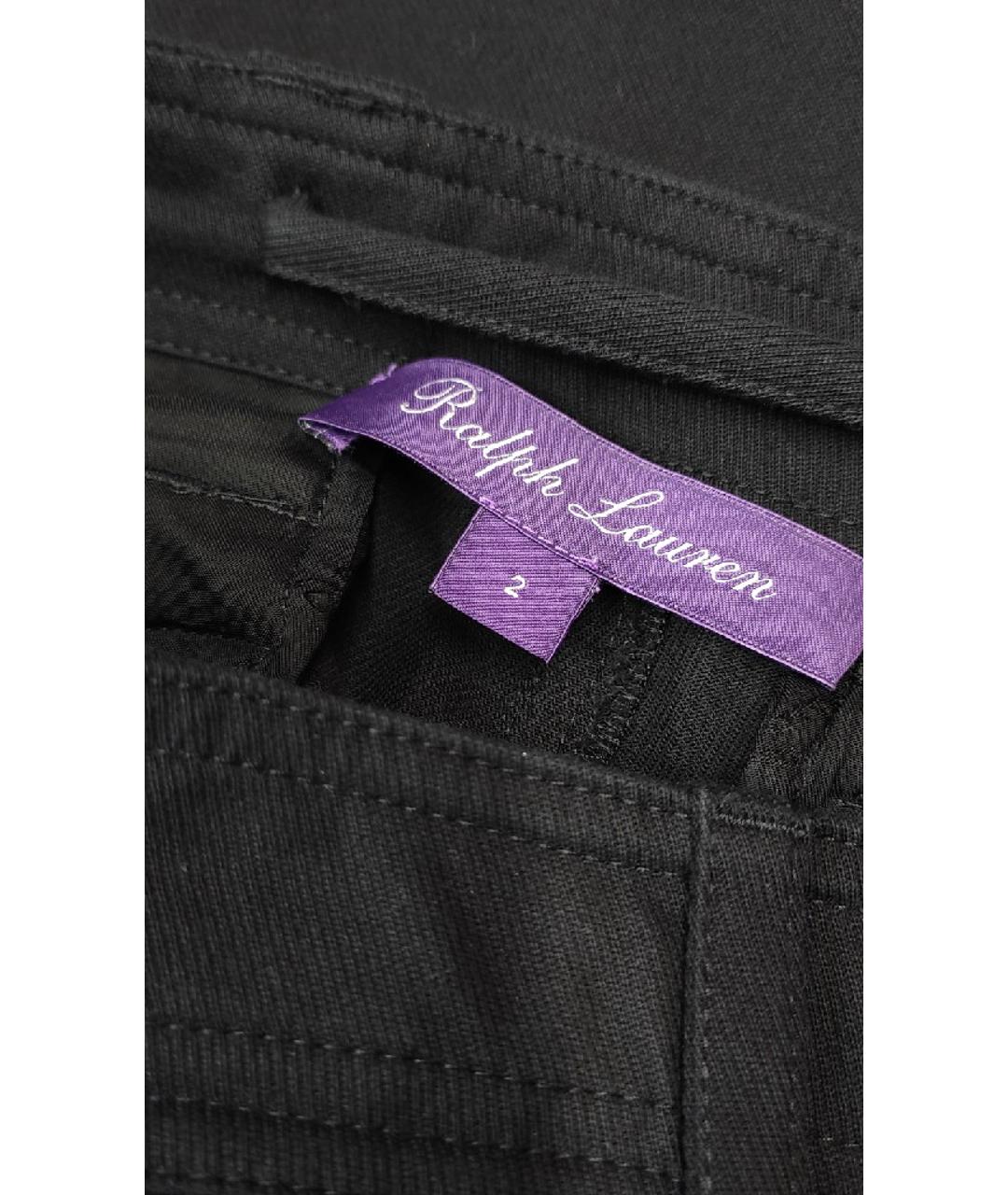 RALPH LAUREN Черные хлопковые прямые брюки, фото 3