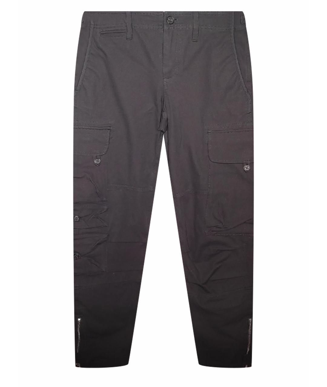 RALPH LAUREN Черные хлопковые прямые брюки, фото 1