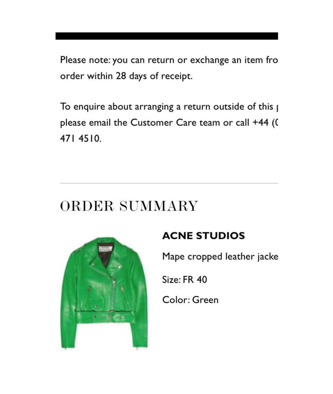 ACNE STUDIOS Зеленая кожаная куртка, фото 4