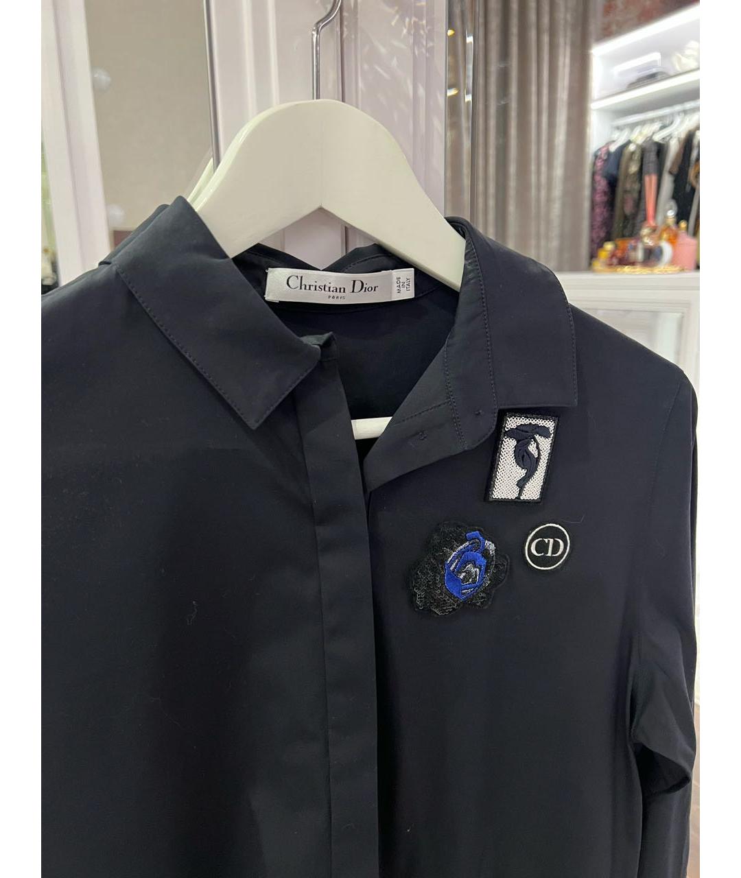 CHRISTIAN DIOR Темно-синее хлопковое повседневное платье, фото 3
