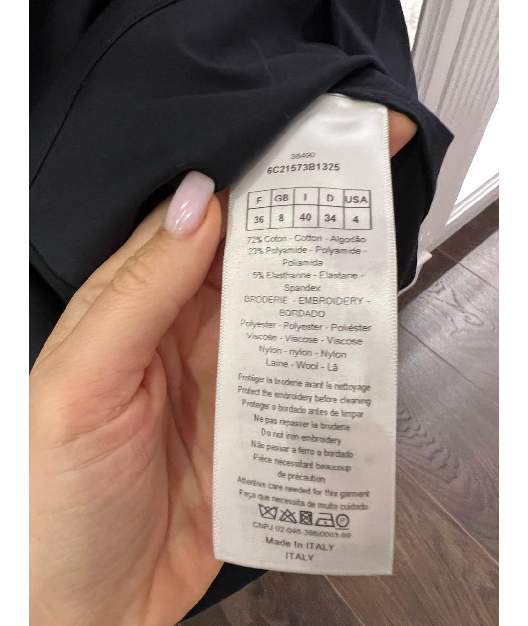 CHRISTIAN DIOR Темно-синее хлопковое повседневное платье, фото 6