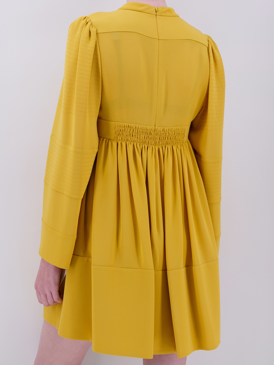 VALENTINO Желтое шелковое повседневное платье, фото 3