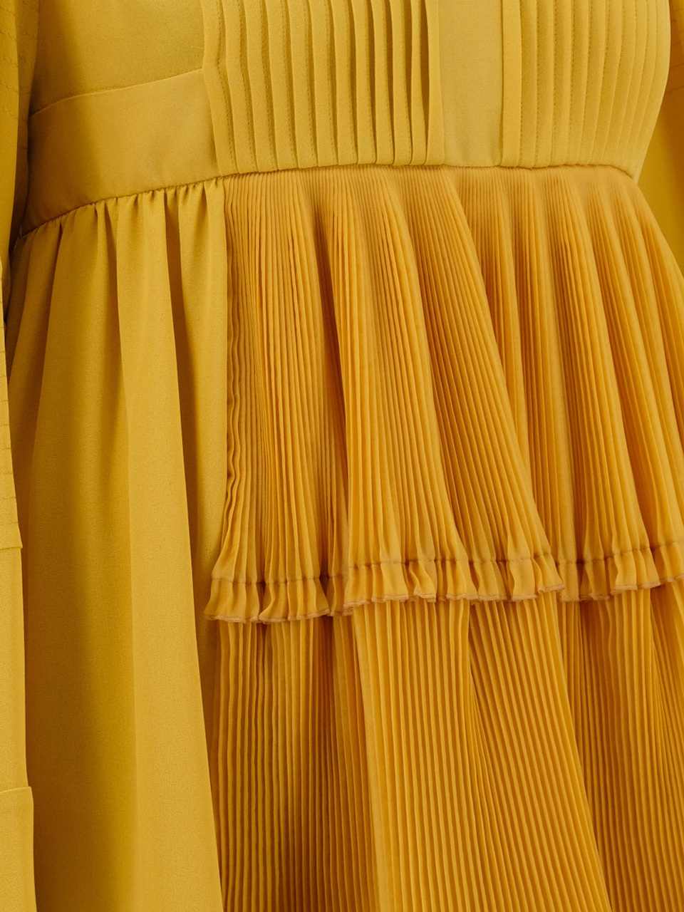 VALENTINO Желтое шелковое повседневное платье, фото 4