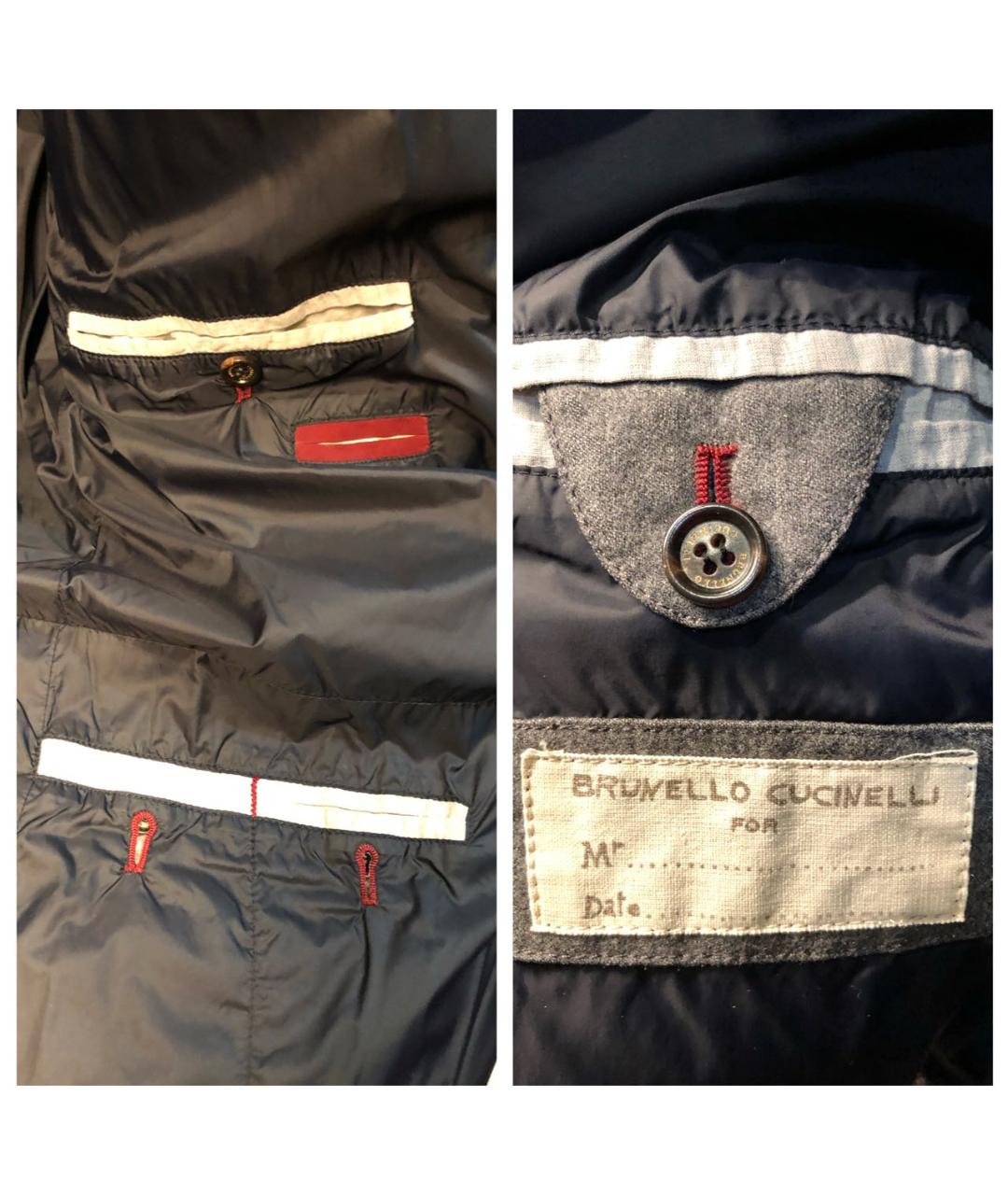BRUNELLO CUCINELLI Серый шерстяной пуховик, фото 5