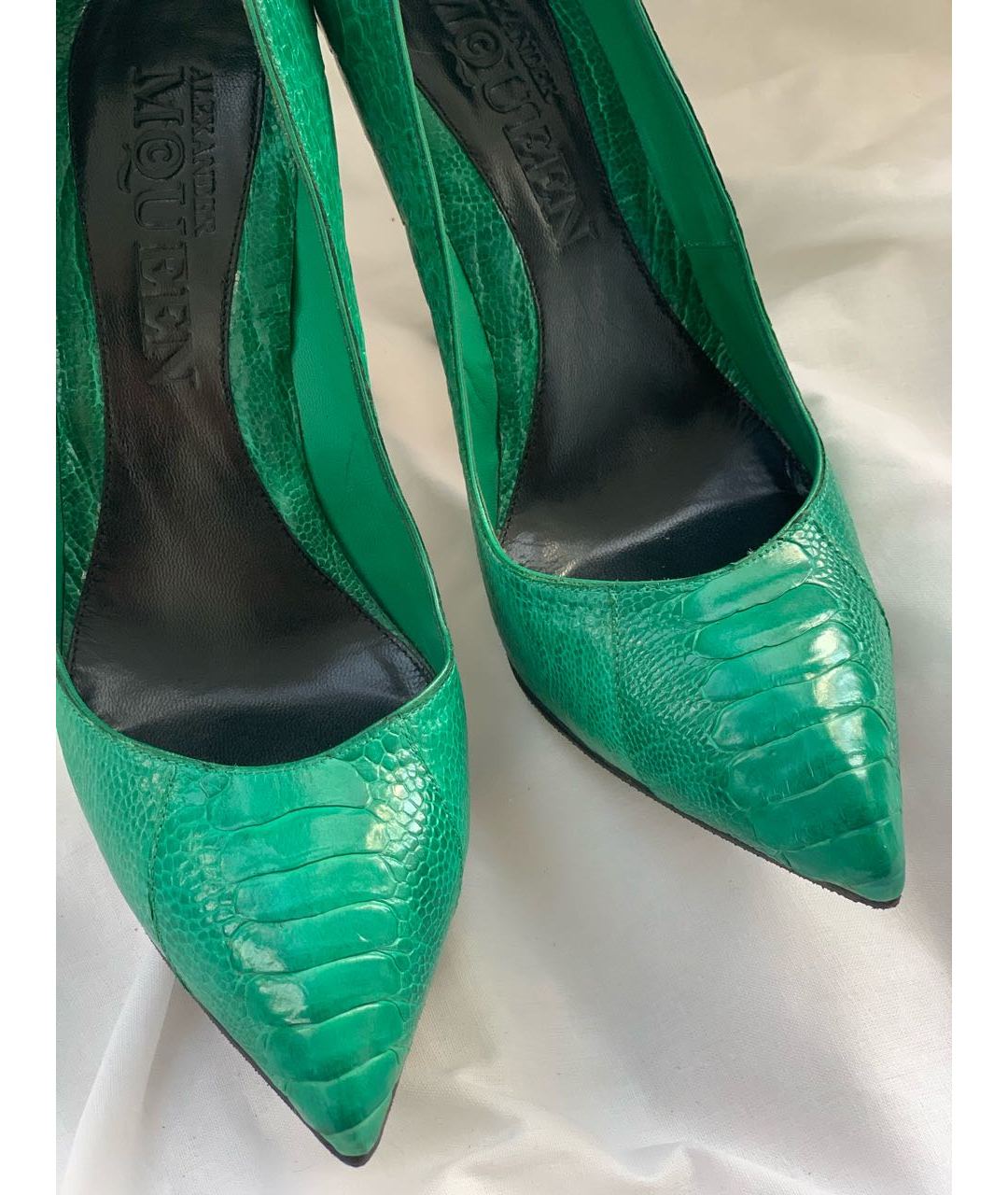 ALEXANDER MCQUEEN Зеленые туфли из экзотической кожи, фото 3