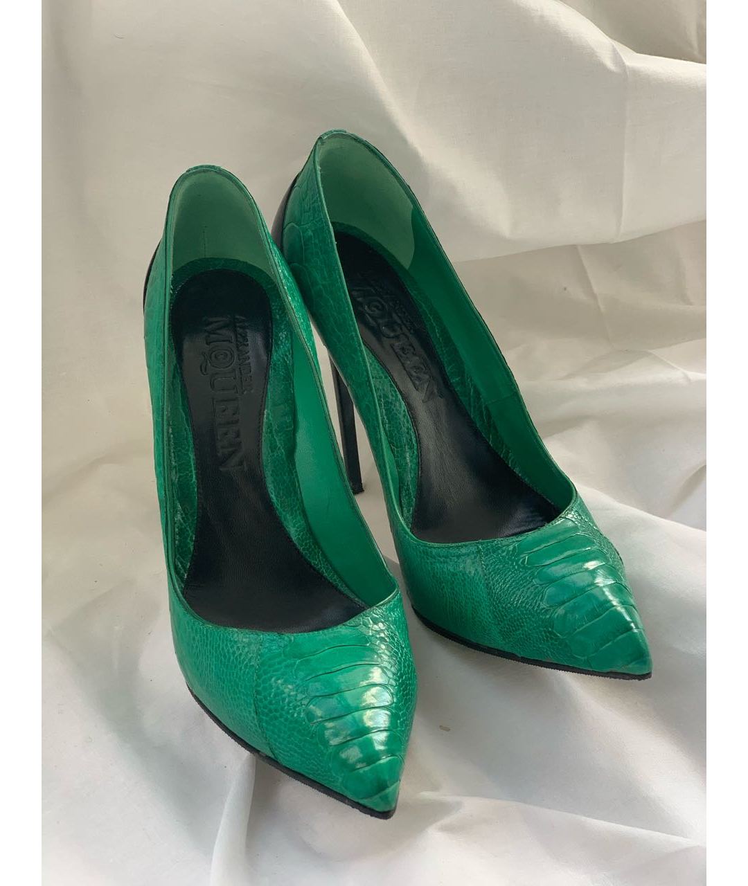 ALEXANDER MCQUEEN Зеленые туфли из экзотической кожи, фото 2
