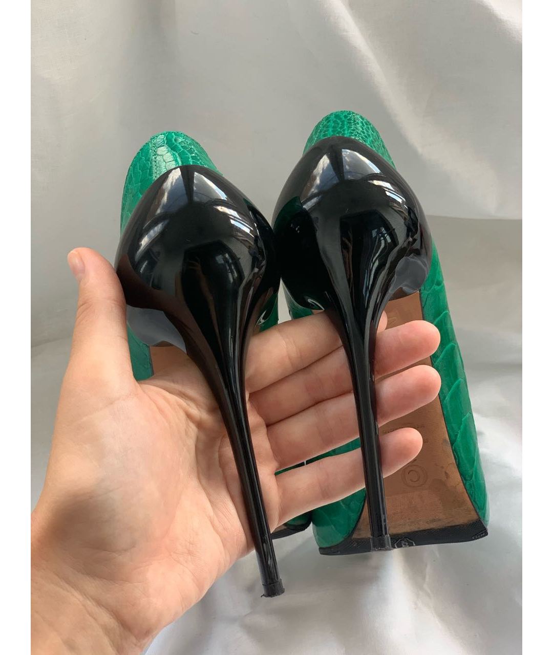 ALEXANDER MCQUEEN Зеленые туфли из экзотической кожи, фото 6
