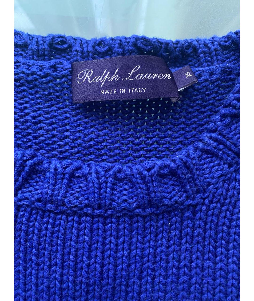 RALPH LAUREN Синий хлопковый джемпер / свитер, фото 4