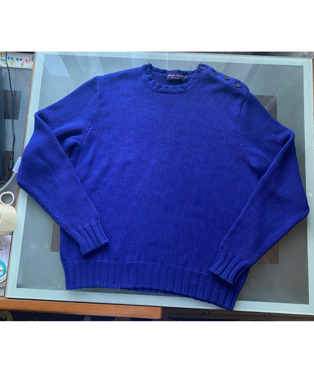 RALPH LAUREN Синий хлопковый джемпер / свитер, фото 2