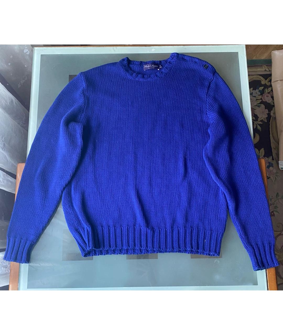 RALPH LAUREN Синий хлопковый джемпер / свитер, фото 6