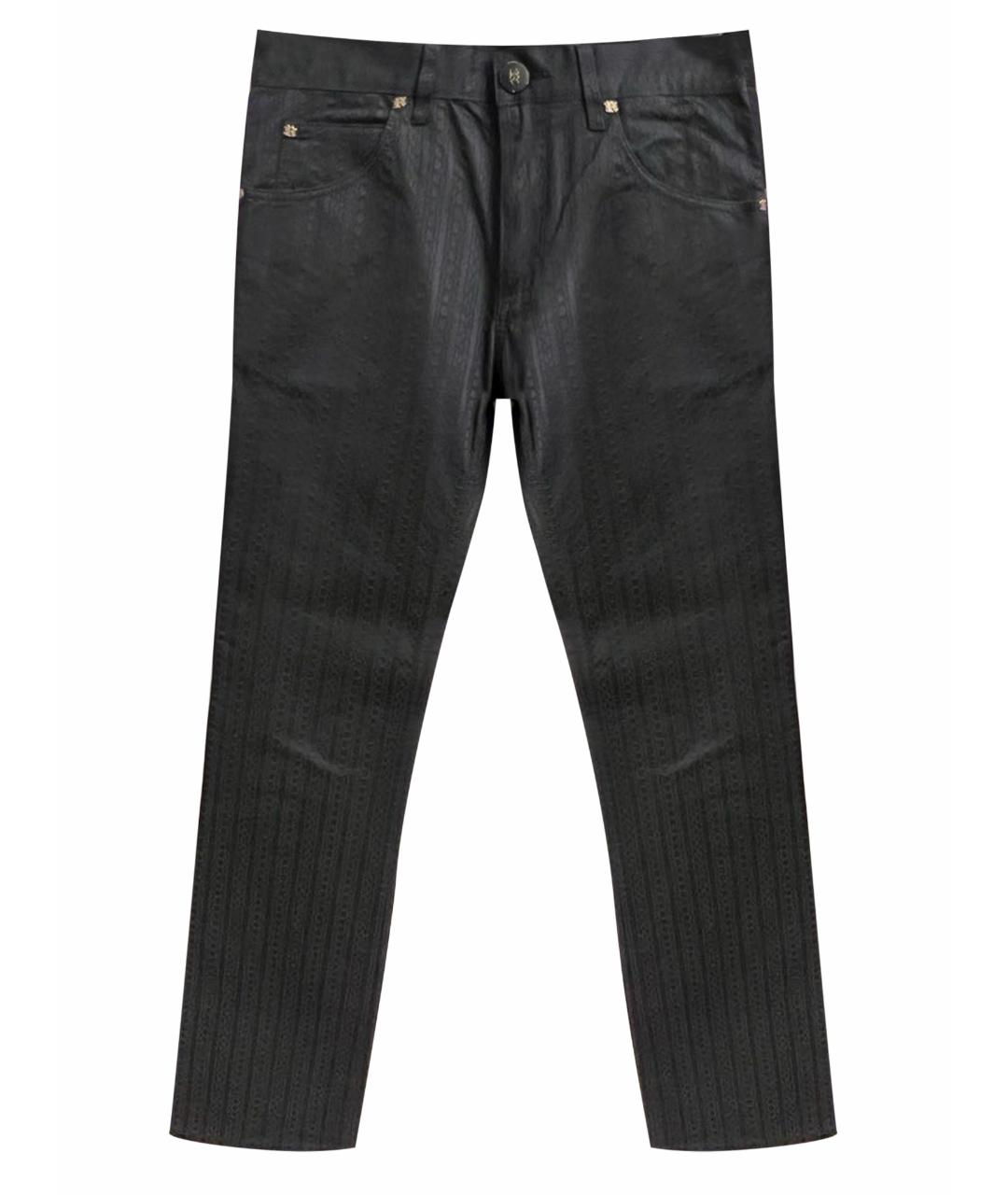 ROBERTO CAVALLI Черные хлопко-эластановые повседневные брюки, фото 1