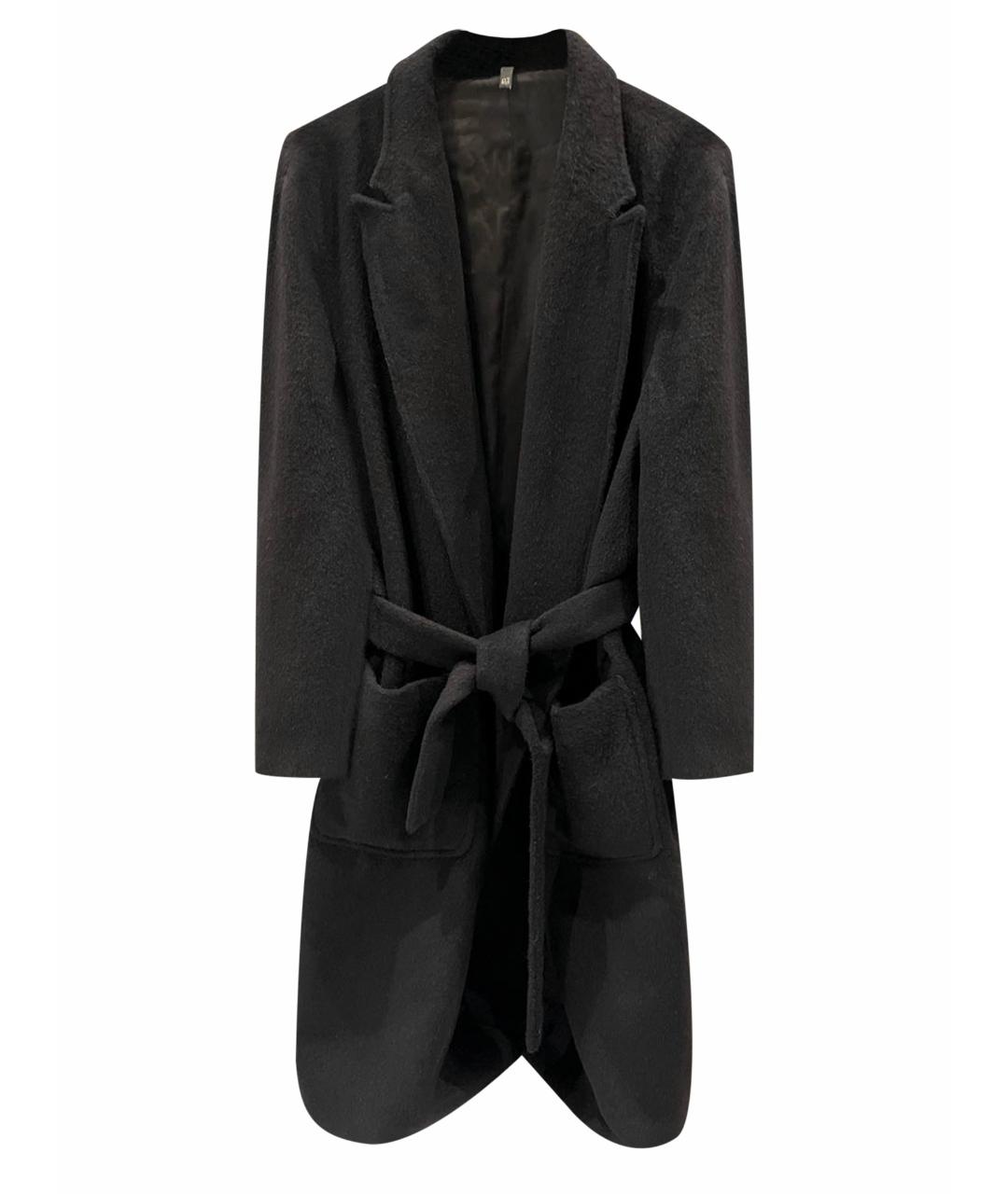CHRISTIAN PELLIZZARI Черное шерстяное пальто, фото 1