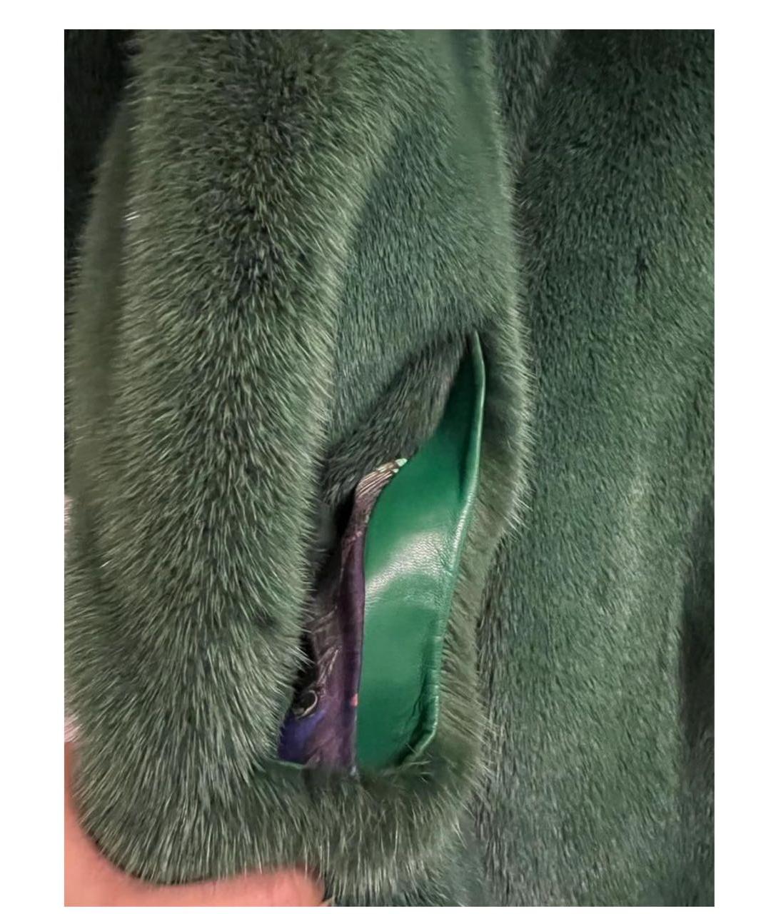 TOSATO Зеленая меховая шуба, фото 6