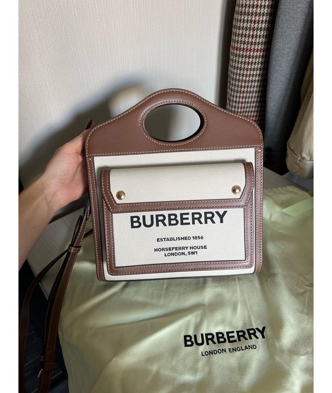 BURBERRY Коричневая сумка тоут, фото 3