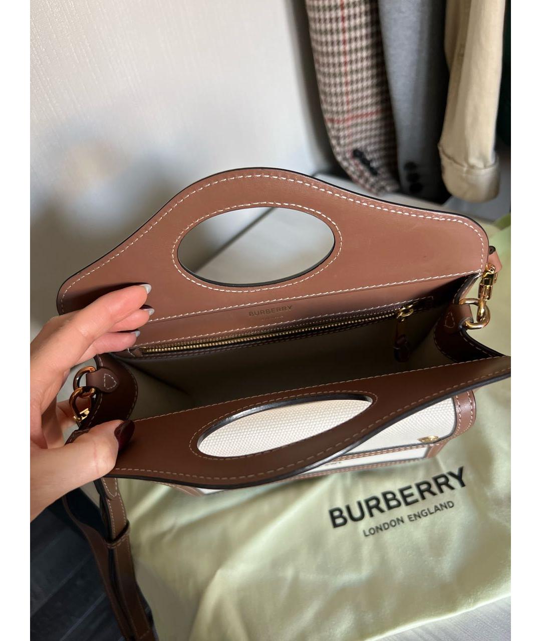 BURBERRY Коричневая сумка тоут, фото 4