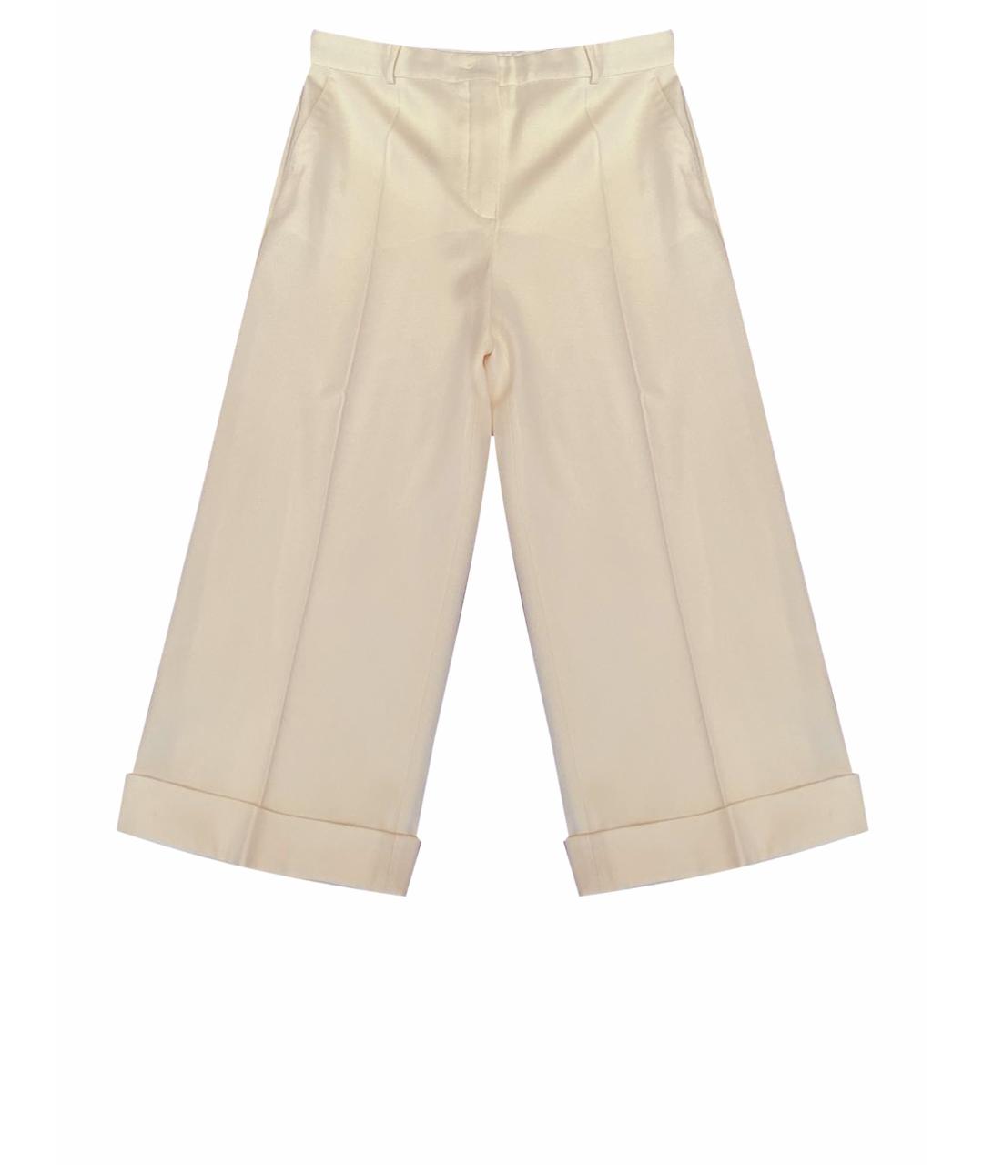 SPORTMAX Белые шерстяные брюки широкие, фото 1